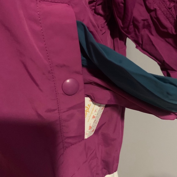 Free People NWT Colorblock Jacket Bosenberry XS Highline Hidden Hoodie Pockets - Picture 4 of 11